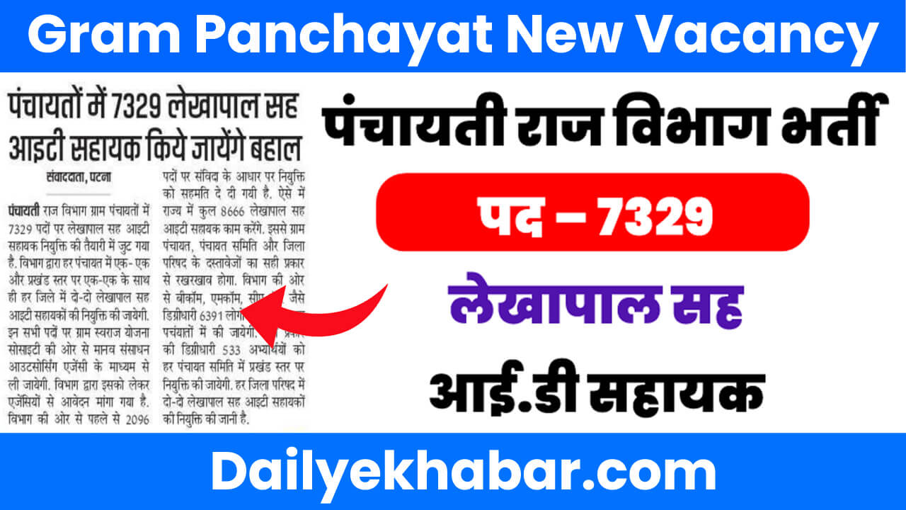 Gram Panchayat New Vacancy 2024