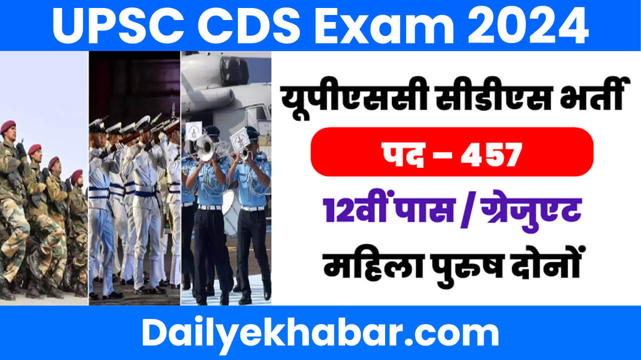 UPSC CDS Exam 2024 Notification