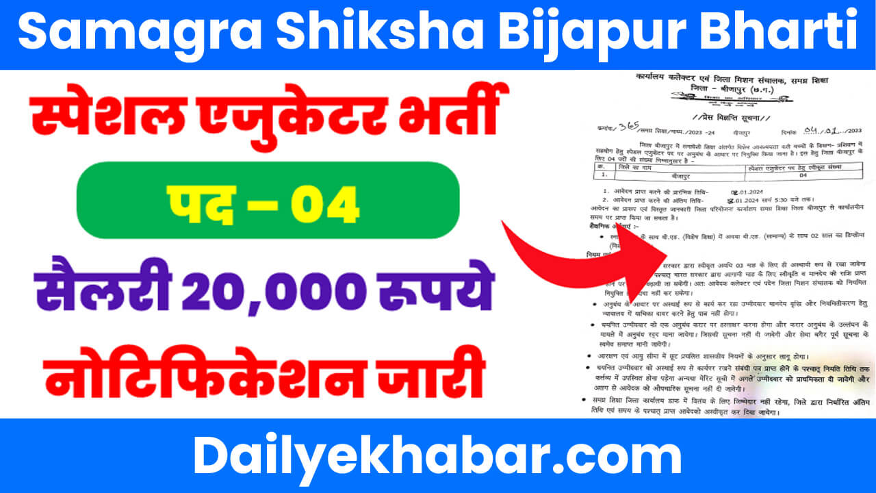 Samagra Shiksha Bijapur Bharti 2024