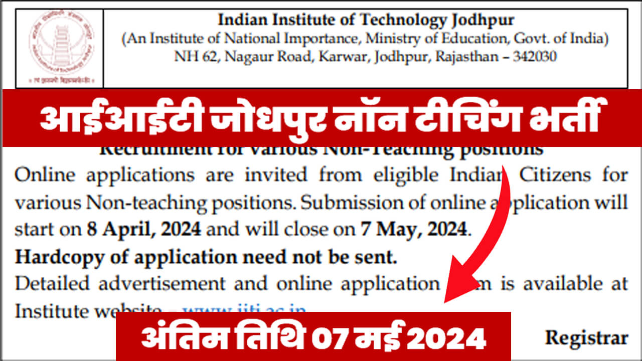 IIT Jodhpur Recruitment 2024